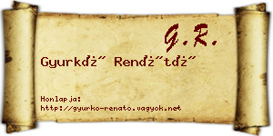 Gyurkó Renátó névjegykártya